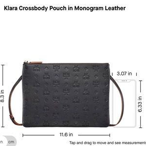 Klara Crossbody Pouch in Monogram Black Leather
